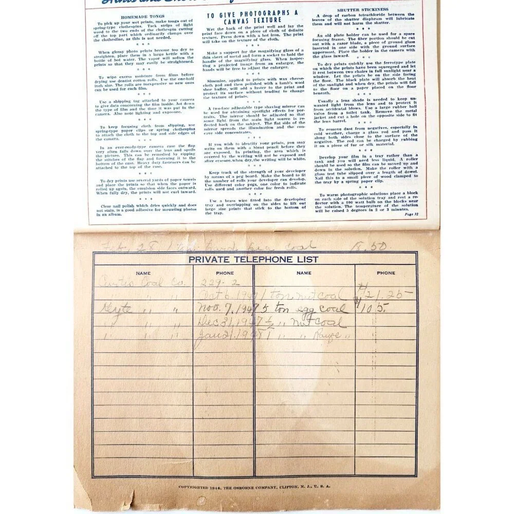 1947 Dexter Maine Crosby Bros Vintage Calendar Advertisement Funeral Gas DWD23B